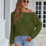 Nadorine Crochet Tops Off The Shoulder Sweaters