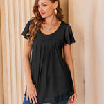 Nadorine Blouse Women's Elegant Ruffle Sleeve Tops (DE Only)