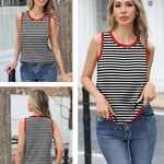 Nadorine Sweater Vest Women Crew Neck Sleeveless Tank Tops