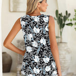 Nadorine Summer Tank Top for Women Pleated High Neck Tops