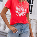 Nadorine Flag Shirts Short Sleeve Patriotic Shirt 4th of July Tee