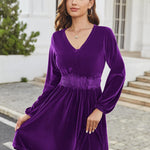 Nadorine Women's Elegant Velvet Dress Winter Dress (DE Only)
