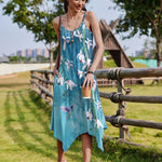 Nadorine Women Midi Dress Bohemian Beach Cover Up Dress