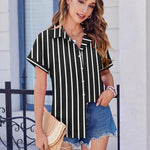 Nadorine Short Sleeve Summer Tops Casual Button Down Shirts