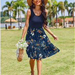 Nadorine Summer Dress Knee-Length Round Neck Floral Dress (DE Only)
