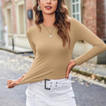 Nadorine Women Y2K Crewneck Long Sleeve Slim Fit T-Shirt