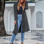 Hooded Long Cardigans Maxi Cardigan with Hood Open Front Lightweight Duster Coat with Pocket - Nadorine (Us Only)