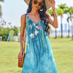 Nadorine Casual Beach Boho Dress Sleeveless Crewneck Tank Dress