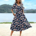 Nadorine Summer Dresses Midi Tiered Casual Dress
