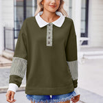 Zeagoo Women's Sweatshirt Striped Long Sleeve Henley Button Tunic Tops