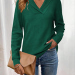 Nadorine Sweaters for Women Long Sleeve Shirts V Neck Knit Pullover