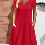 Nadorine Women's Casual A-Line Dresses with Pockets Floral Tshirt Dress
