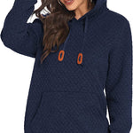 Women Quilted Sweatshirt, Casual Hoodies Pullover with Long Sleeve Hooded Sweatshirt (Us Only)