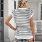Nadorine Cap Sleeve Sweater Vest Knit Sweater
