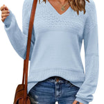 Zeagoo Womens Sweaters Casual Long Sleeve Ribbed Knit Pullover