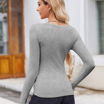 Nadorine Women's Long Sleeve Scoop Neck Shirts