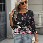 Nadorine 3/4 Length Sleeve Women Tops Blouses