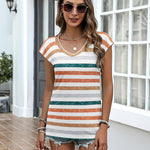 Zeagoo Womens Tops Cap Sleeve T Shirts V Neck Basic Tees Tops