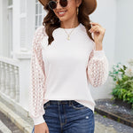 Nadorine Elegant Blouse Long Sleeve Crew Neck T Shirt (DE Only)