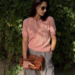Nadorine Women Short Sleeve Sweater Pullover Polo Tops