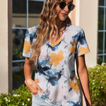 Nadorine Short Sleeve Shirts Dressy Tops with Pleats