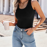 Nadorine Women's Scoop Neck Ribbed Knit Tank Tops