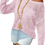 Nadorine Crochet Tops Off The Shoulder Sweaters