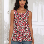 Nadorine Tank Tops Square Neck Loose Fit Side Split Flowy Shirts