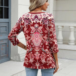 Nadorine 3/4 Length Sleeve Womens Tops Casual V Neck Shirts Soft Basic Tees Business Work Blouses
