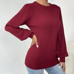 Nadorine Women's Pullover Knitted Pullover Crew Neck Tops