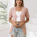 Nadorine Women's Short Sleeve Cardigan V-Neck Button up Sweater