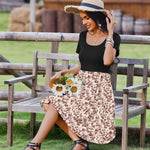Nadorine Casual Dress Floral Patchwork Dress with Pockets