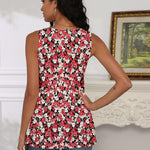 Nadorine Tank Tops Square Neck Loose Fit Side Split Flowy Shirts