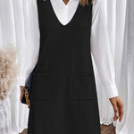 Trendy V-neck Sweater Knit Vest Dress (US Only)