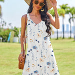 Nadorine Casual Beach Boho Dress Sleeveless Crewneck Tank Dress