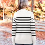 Nadorine Crewneck Pullover Long Sleeve Knit Side Slit Sweater