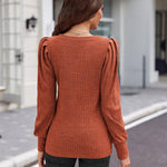 Nadorine Women's Knit Pullover Sweater Soft Puff Long Sleeve Shirt