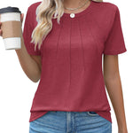 Nadorine T-Shirt Short Sleeve Tops Casual Crew Neck Blouse (DE Only)