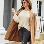 Nadorine Women's Elegant Knitted Jumper Crew Neck Sweater (DE Only)