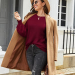 Nadorine Women's Elegant Knitted Jumper Crew Neck Sweater (DE Only)
