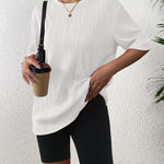 Zeagoo Womens Oversized T-Shirt Summer Casual Tops Short Sleeve Textured Shirts Fashion Loose Fit Tee Tops 2024