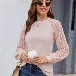 Nadorine Elegant Blouse Long Sleeve Crew Neck T Shirt (DE Only)