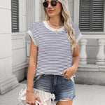 Nadorine Cap Sleeve Sweater Vest Knit Sweater