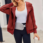 Zeagoo Womens Corduroy Knit Hoodies Zip Up Shirt Jacket