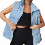 Nadorine Women Puffer Vest Winter Warm Zip Up Padded Outerwear