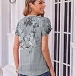 Zeagoo Womens Tops Petal Short Sleeve Summer Casual Shirts