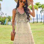 Nadorine Casual Beach Boho Dress Sleeveless Crewneck Tank Dress