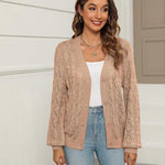 Nadorine Women's Lightweight Crochet Cropped Cardigan