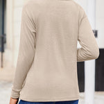 Nadorine Women Long Sleeve Shirts Casual Pleated Tunic Blouses