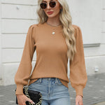 Nadorine Women's Pullover Knitted Pullover Crew Neck Tops